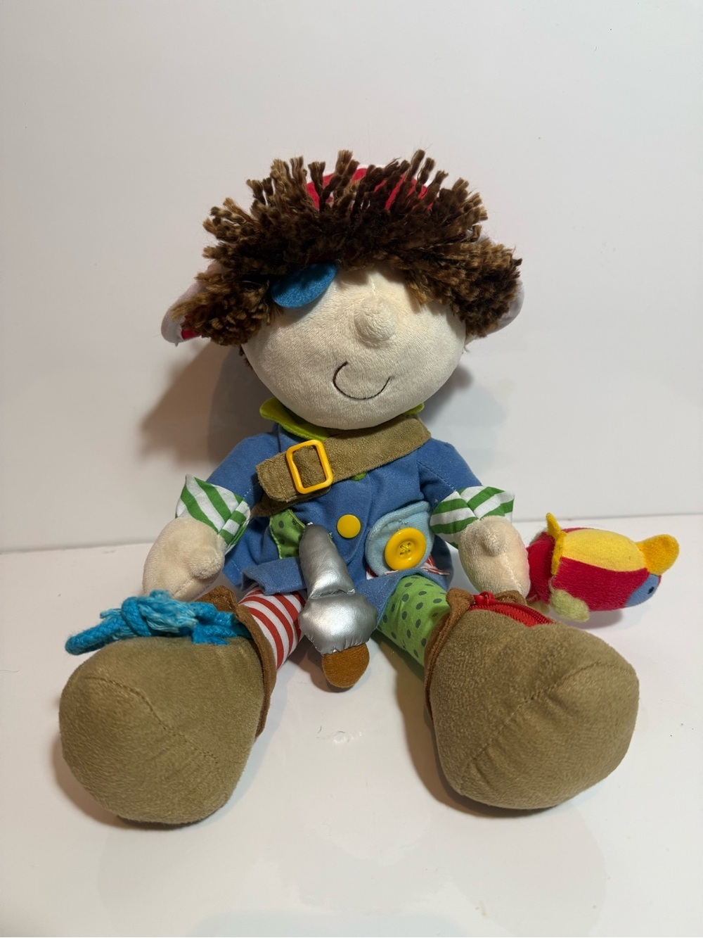 Manhattan Toy Dress Me Pirate Doll Teach Dressing Skills  Plush 15" Tie Button
